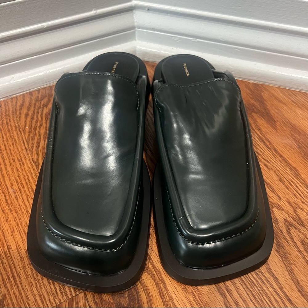 Proenza Schuler green Leather Loafers